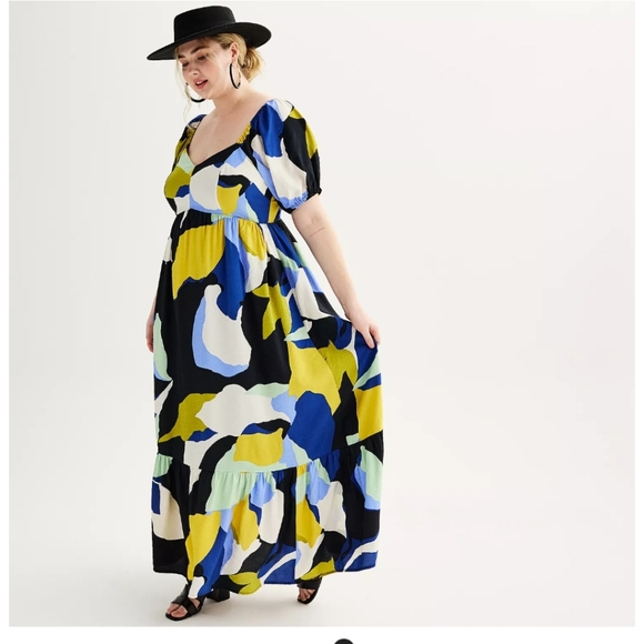 Nine West Multicolor Abstract Print Dress - Picture 5 of 13